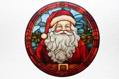 Stained Glass Painting Of Santa Clipart PNG Product Image 3