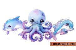 Watercolor Under The Sea Clipart PNG , Product Image 1