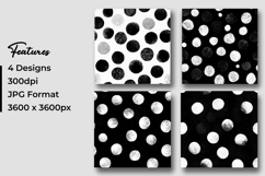 Black &amp; White Polka Dots Digital Paper Pattern Product Image 3