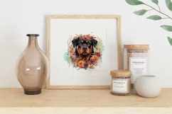 Watercolor Rottweiler Dog Illustration, Dog Sublimation Product Image 2