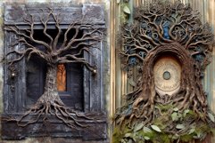 Secret door, Junk journal pages, Digital paper, Collage Product Image 3