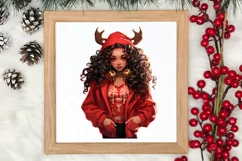 Cute Christmas Little Girl Sublimation Clipart Product Image 3