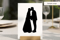 Bride And Groom Kissing Silhouette SVG Product Image 3