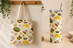 Indonesian Snacks Seamless Pattern PNG Product Image 3