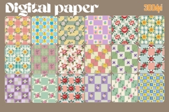 Floral Gingham Check Digital Papers Product Image 3