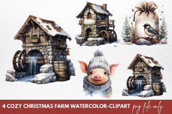 Cozy Christmas Farm Clipart Christmas Farm Sublimation Product Image 1