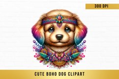 cute watercolor boho dog Clipart, boho dog sublimation Product Image 1