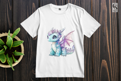 Cute Crystal Baby Dragon Watercolor Clipart Sublimation PNG Product Image 3