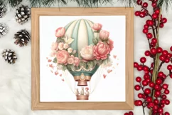 Christmas Hot Air Balloon Clipart, Christmas Hot Air Product Image 4