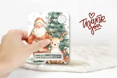 Watercolor Santa Claus Money Card, Christmas Tree Gift Card Product Image 3