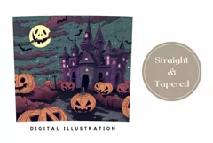 Halloween Tumbler Design, Creepy Castle Tumbler Sublimation Product Image 3