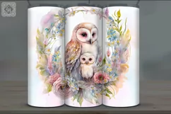 Cute Owl Tumbler Sublimation, 20 oz Seamless Tumbler Wrap Product Image 5