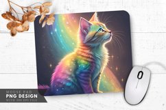 Magical Rainbow Cat Mouse Pad PNG Design Product Image 1
