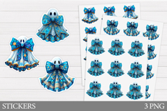 Cute Ghost Sticker Printable. Halloween Sticker Design Product Image 1