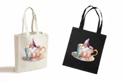 Watercolor Christmas gnome in tea mug, Gnome PNG Product Image 3