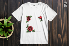 Red Rose Floral Frame Illustration Clipart Sublimation PNG Product Image 2