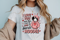 Cute Bunny Valentines Day Design I Love My Favorite Hoodie Product Image 3