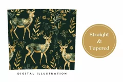 Cute Deer Tumbler Wrap Design, Floral Tumbler Design Product Image 3