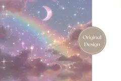 Glitter Tumbler Wrap Design, Rainbow Tumbler Template Product Image 3