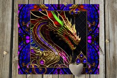 Stained glass dragon | 8 Skinny tumbler sublimation designs Product Image 3