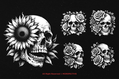 10 Bundle Dark Art Skull Rose Floral Sugar Gothic Skeleton Product Image 5