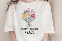 Today I choose peace PNG, Vintage Flowers Sublimati Product Image 1