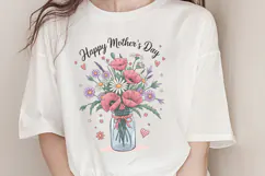 Happy mother's day PNG, Vintage Flowers Sublimation PNG Product Image 1