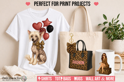 Leopard Dog Clipart PNG Bundle | 12 Fashion Elements Product Image 2