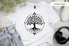 Hand Drawn Tree Of Life Circle Frame SVG Product Image 3