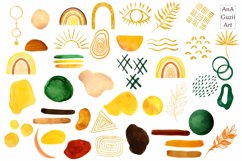 Watercolor Boho Shapes Plants and Leaves Product Image 3