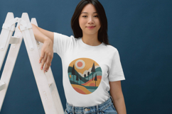 Retro Mountain Landscape Embroidery Design Product Image 3