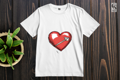 Red Heart Pierced by Arrow Clipart Sublimation PNG Product Image 2