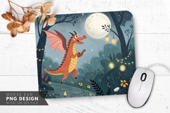 Curious Night Dragon Among Stars Mouse Pad PNG Design Product Image 1