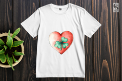 Watercolor Heart Clover Clipart Sublimation PNG Product Image 3