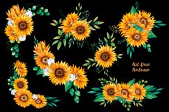 Sunflowers bouquets, Watercolor sunflower sublimation Product Image 3