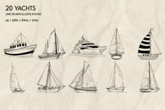 Yachts line art collection Svg Png Eps Product Image 3