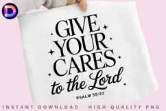 Give Your Cares To The Lord Psalm 55:22 Christian Bible Product Image 3