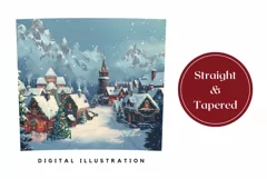 Christmas Town Tumbler Design, Christmas Village Sublimation Product Image 3