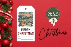 Christmas Village Gift Tag, Watercolor Winter Product Tags Product Image 3