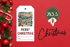 Christmas Village Gift Tag, Watercolor Winter Product Tags Product Image 3