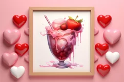 Cocktail Glass Valentine Clipart, Valentines PNG Product Image 3