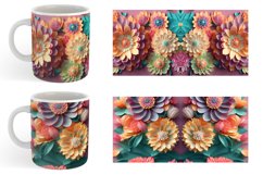 3D Flower Paper Art Mug Wrap | Sublimation Coffee Cup Product Image 4