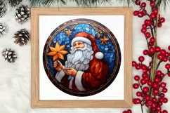 Stained Glass Painting Of Santa Clipart Sublimation Product Image 3