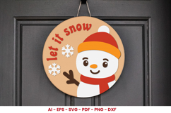 Christmas Round Sign Laser Cut SVG | Christmas Door Hanger Product Image 1