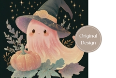 Pink Ghost Tumbler Wrap, Glitter Halloween Pumpkin Tumbler Product Image 3