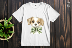 Cute Shamrock Bow Dog Clipart Sublimation PNG Product Image 3