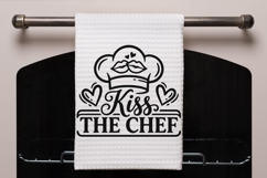 Kiss The Chef Svg, Funny Kitchen Svg, Kitchen Sign Svg. Product Image 4