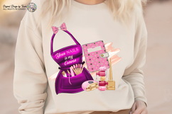 Nail Apron Sublimation PNG Pink Beauty Quote Design Product Image 8