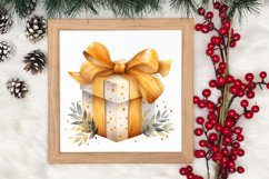 Gold Christmas Watercolor Clipart Sublimation, Christmas PNG Product Image 3