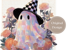 Holographic Ghost Tumbler Wrap, Glitter Pumpkins Tumbler Product Image 3